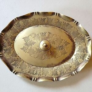 Vintage H. Pearce German Silver Floral  Tray and Lid